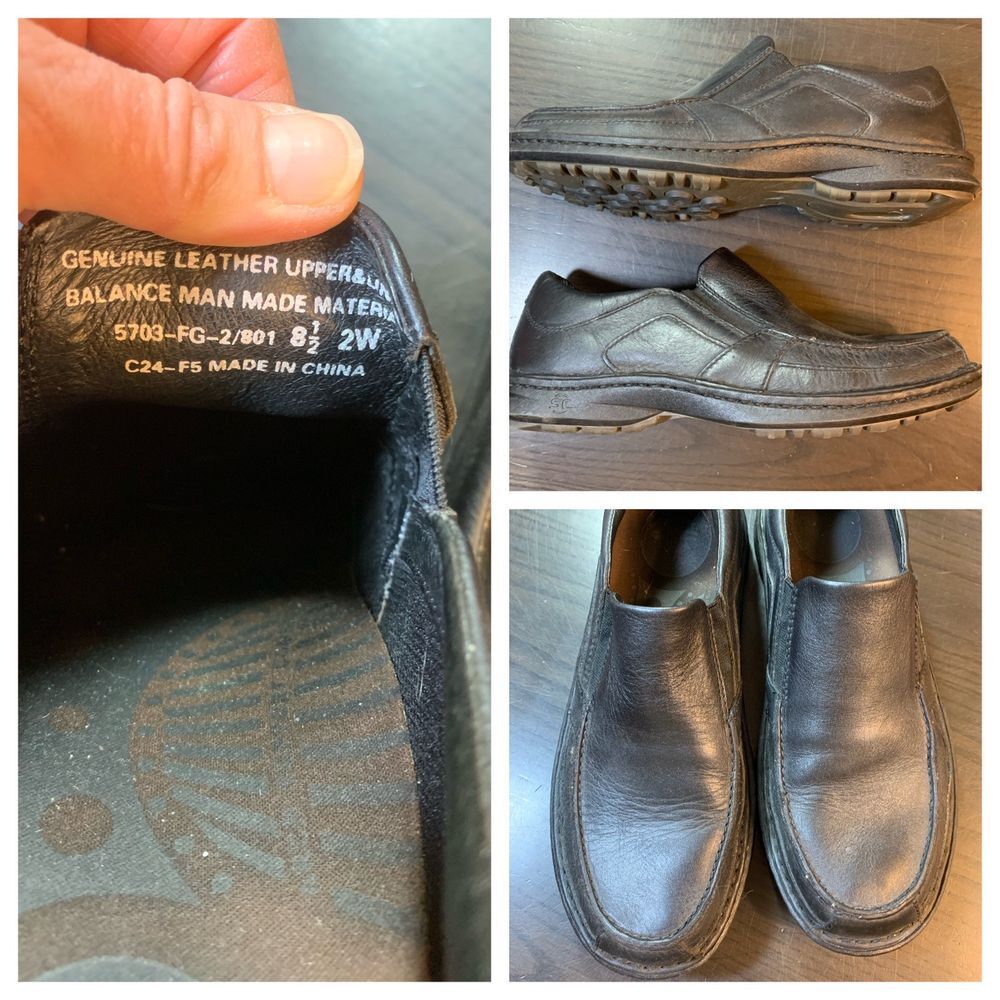 Streetcars Slip On Loafer Black Leather Comfort Shoes Mens Sz 8.5 2W Basic Dad